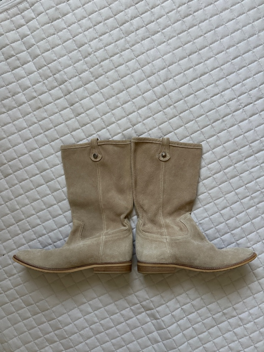 Geox Beige Suede Lace-Up Mid-Calf Boots - Picture 4 of 11